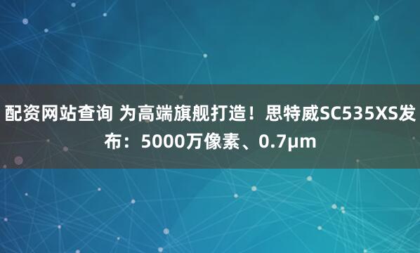 配资网站查询 为高端旗舰打造!思特威SC535XS发布:5000万像素、0.7μm